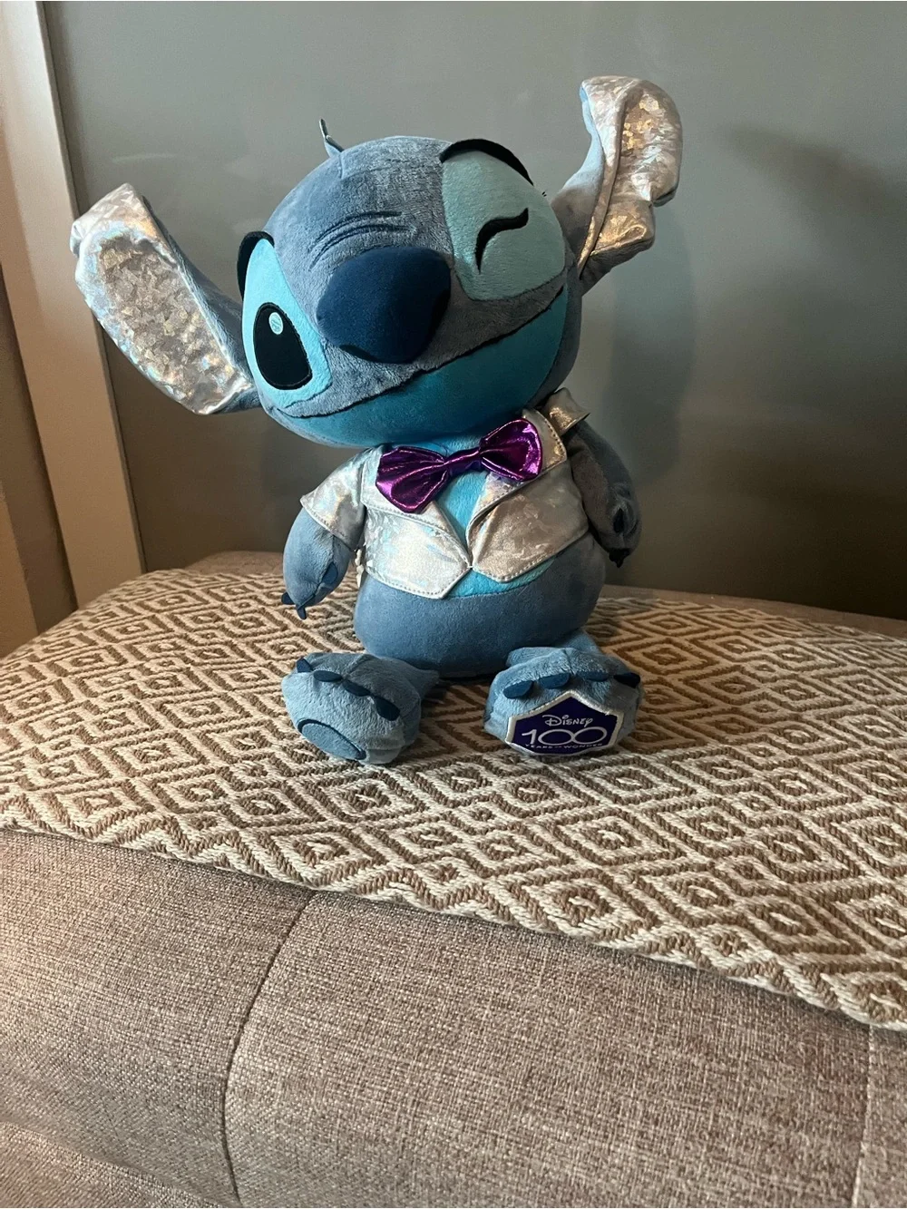 Disney Stitch 100 year Plush in Blue with Silver Jacket. Ready to CELEBRATE! 370